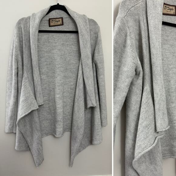 Vintage Classic Minimalist Capsule 100% Alpaca Peru Wool Gray Cardigan Sweater M - Picture 1 of 10
